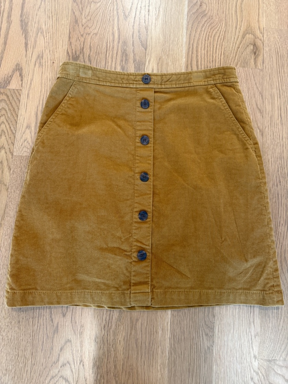 J. Crew Brown Corduroy Button-Front Mini Skirt